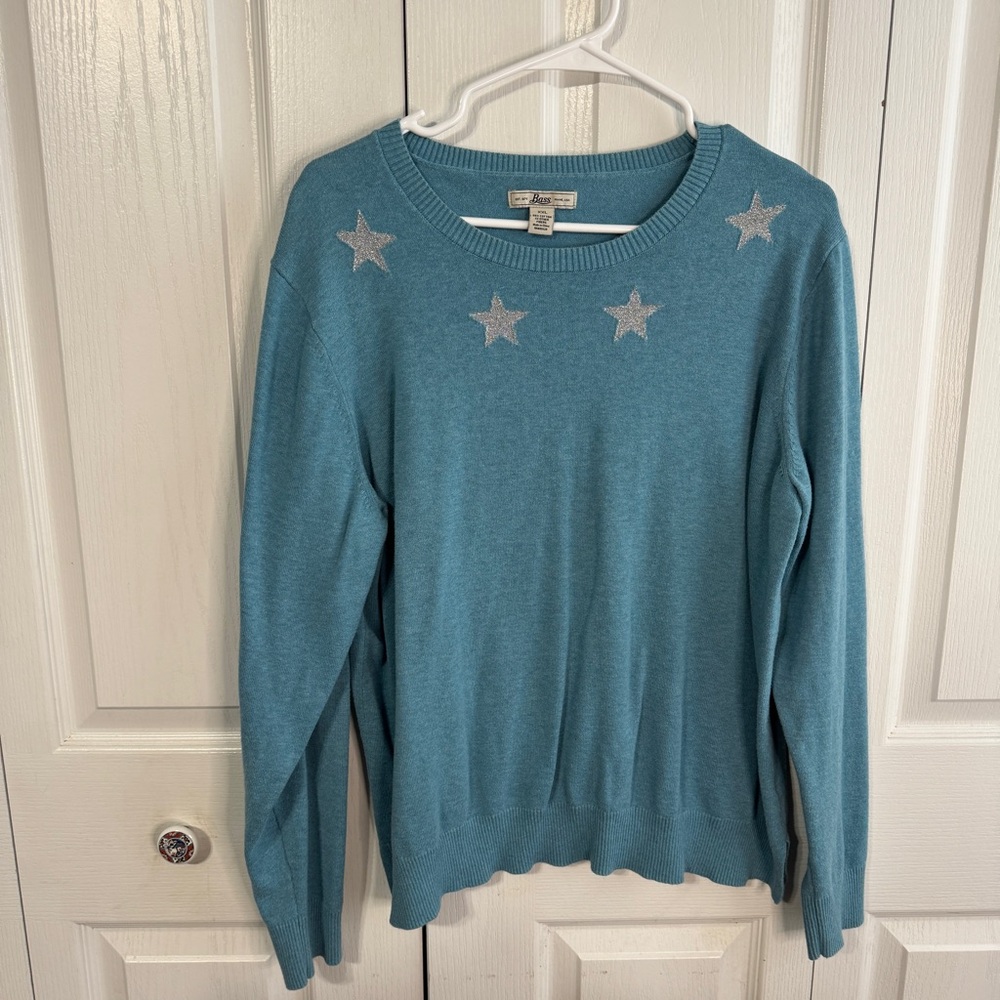 Bass‎ blue star crewneck sweater size XXL